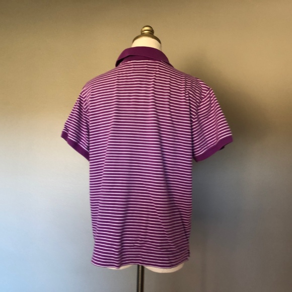 Pullover Purple Striped Tommy Hilfiger Short Sleeved Large - Picture 7 of 8